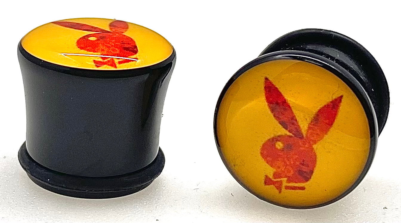 PLAYBOY YELLOW/RED BUNNY GAUGE PIERCINGS