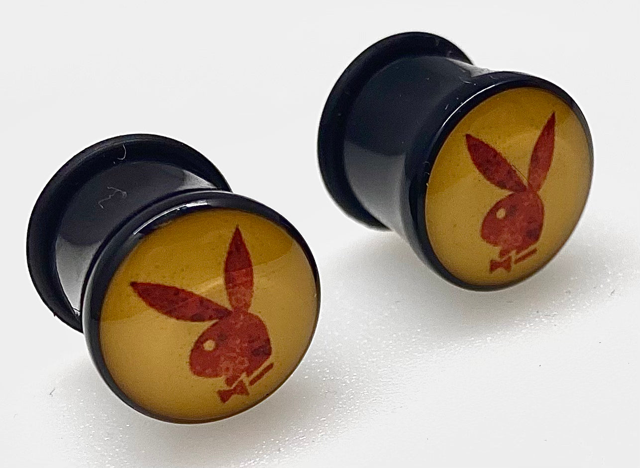 PLAYBOY YELLOW/RED BUNNY GAUGE PIERCINGS