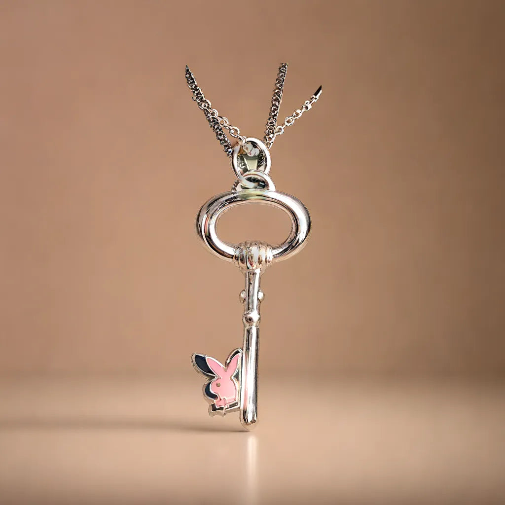 PLAYBOY KEY w/ PINK BUNNY and BALL CHAIN EXTENDER