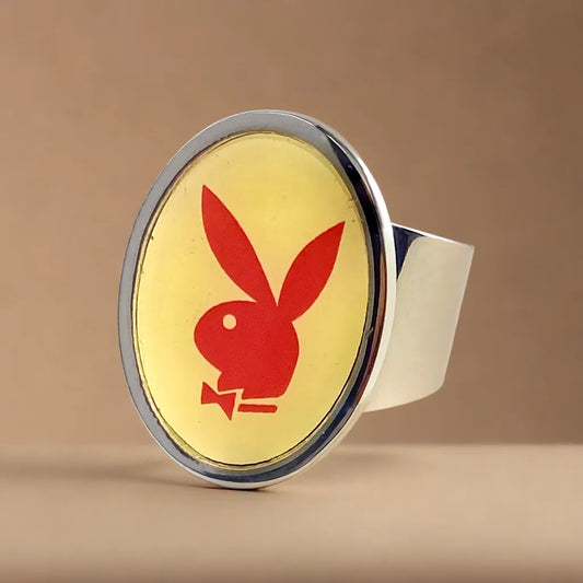 PLAYBOY BUNNY ENAMEL RING SIZE 11