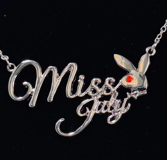 PLAYBOY MISS July w/BIRTH MONTH STONE Necklace jewelry