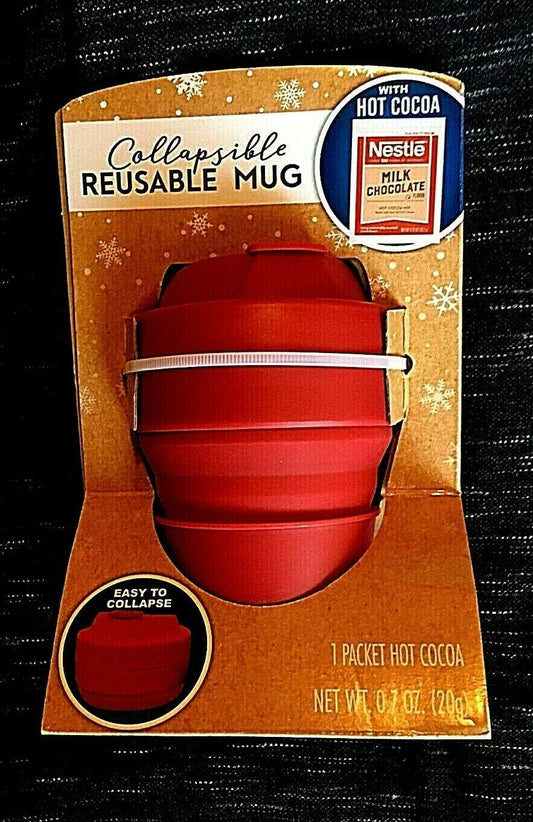 Collapsible Reusable Mug, Comes With a Package of Nestle's Hot Cocoa