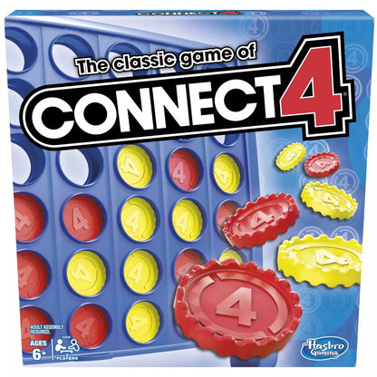 Connect 4 Classic Grid Strategy 4 in a Row Kids Board Game, Family Games for 2 Players, Christmas Gifts for Kids, Ages 6+