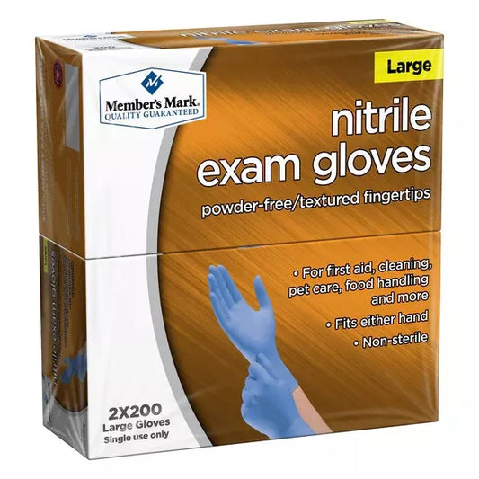 Member's Mark Nitrile Gloves, Choose your Size 400 ct