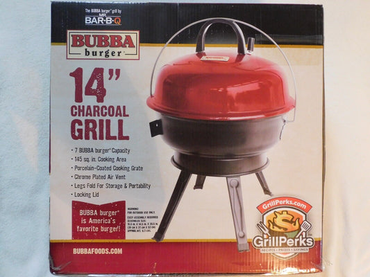 Bubba Burger 14" Portable Charcoal Grill by Bubba Foods - New open box