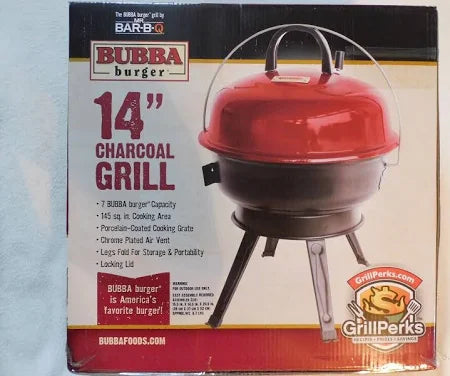 Bubba Burger 14" Portable Charcoal Grill by Bubba Foods - New open box