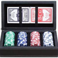 Casino Clay Chip Set in 100 Piece in Travel Case germfree