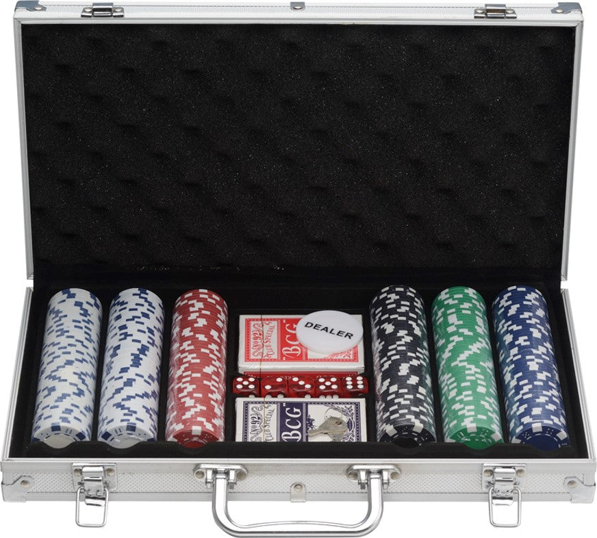 Casino Poker Chip Set 300 Piece Clay in Travel Case from germfree