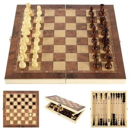 Desktop & Travel Chess Board Game 3 in 1