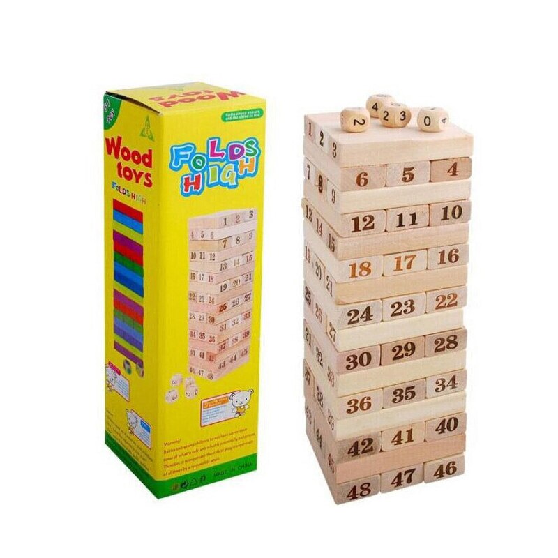 Desktop and Travel Games Folds High Wooden Tower Game