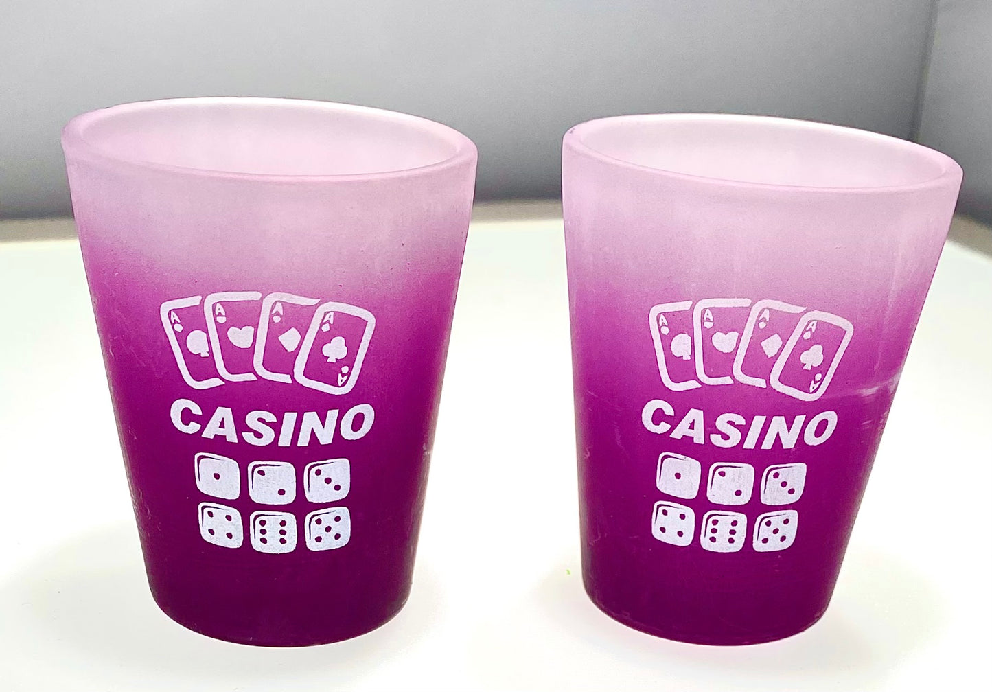 Shot Glasses CASINO Sets with Heavy Base, Clear Shot Glass (4 Pack)