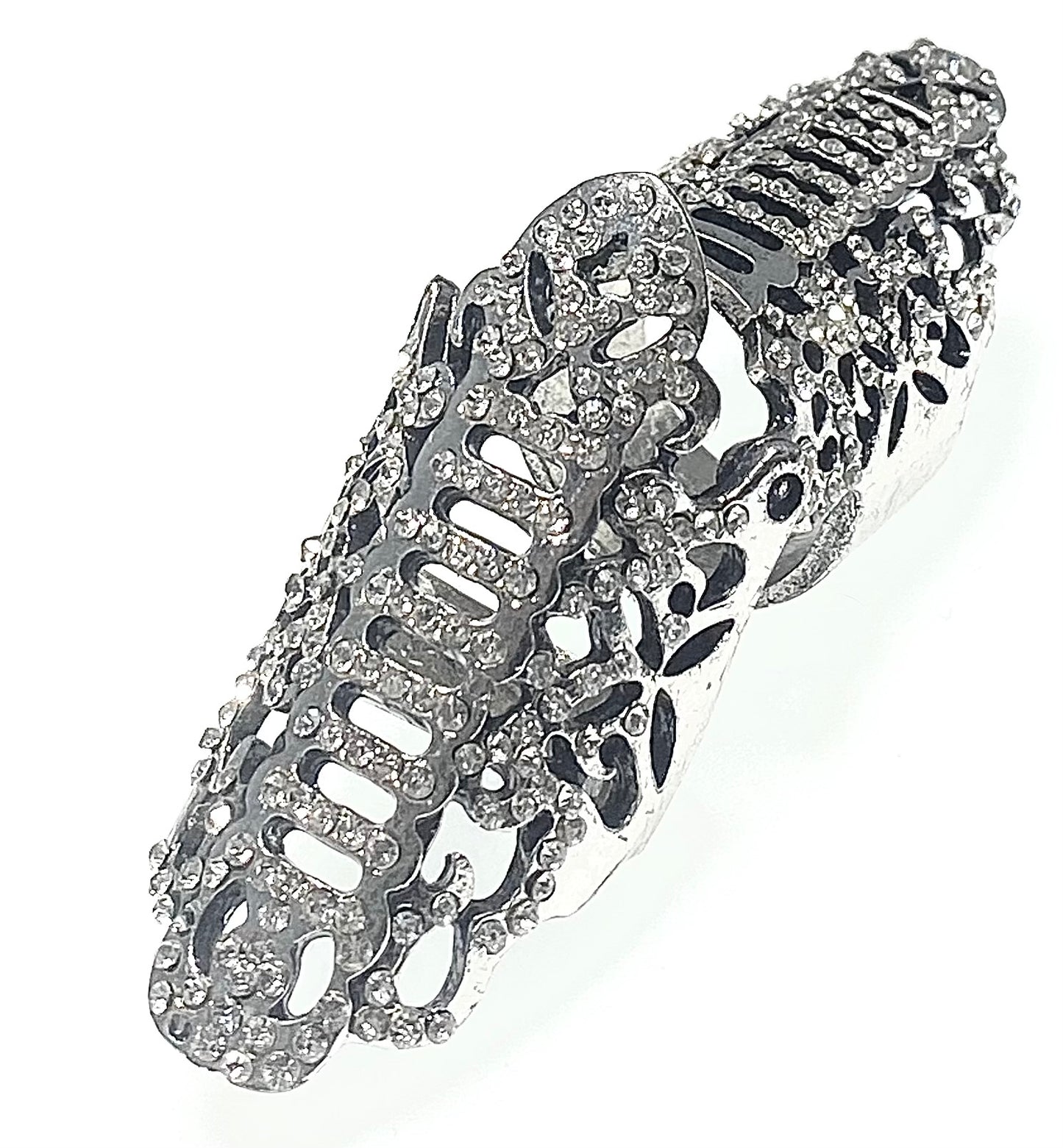 Antique Collectable Filigree Double Rings with Swarovski Crystal