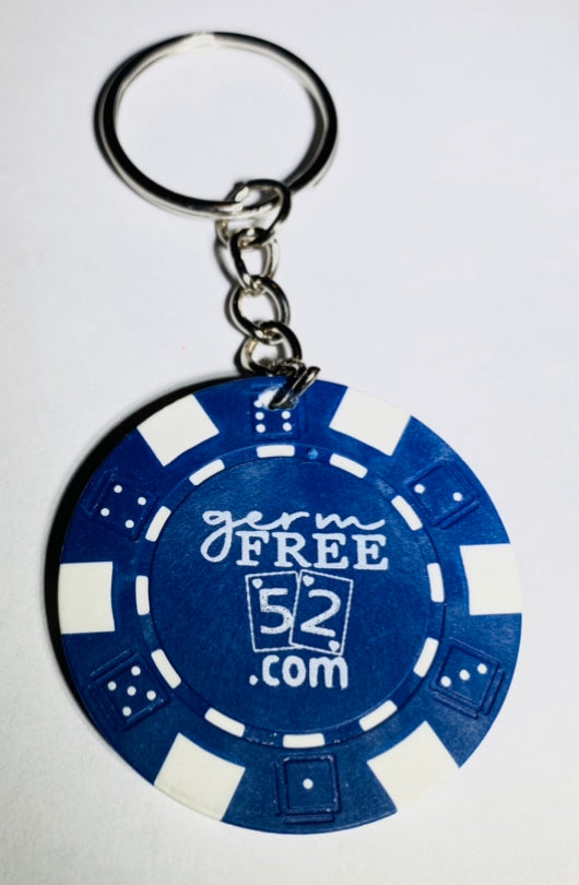 Key Chain Casino Chip Las Vegas style Blue