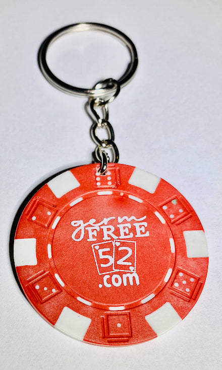 Key Chain Casino Chip Las Vegas style Red