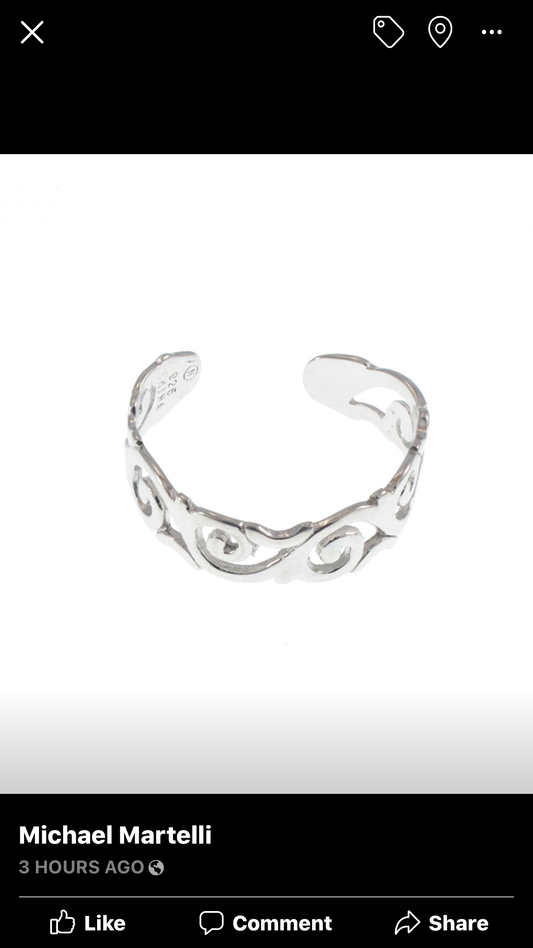 Jewlery STERLING SILVER 999 WAVES TOE RING