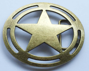 Belt Buckle Gold Star in a Open Circle