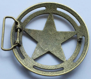 Belt Buckle Gold Star in a Open Circle