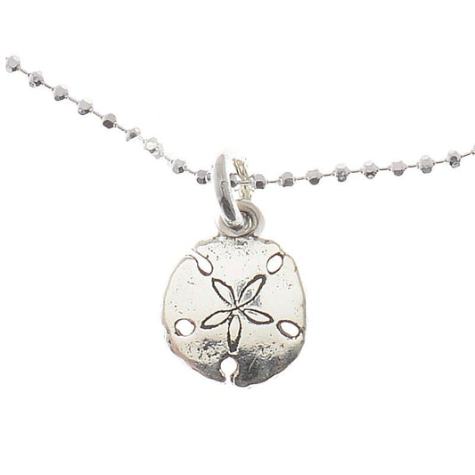 Ankle Bracelet Sterling Silver Sand Dollar Charm with Ball Chain Anklet 10" Jewelry
