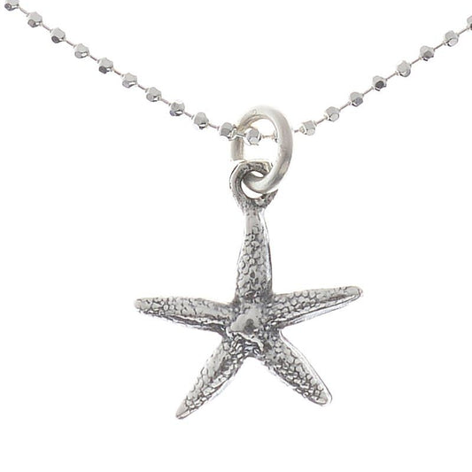 Ankle Bracelet Sterling Silver Starfish Charm with Ball Anklet 10"