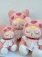 Plush Pink Cat with Hearts
