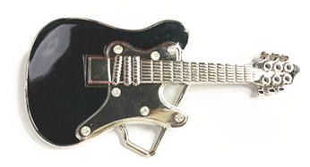 Belt Buckle Black Guitar