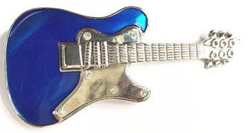 Belt Buckle Blue Guitar