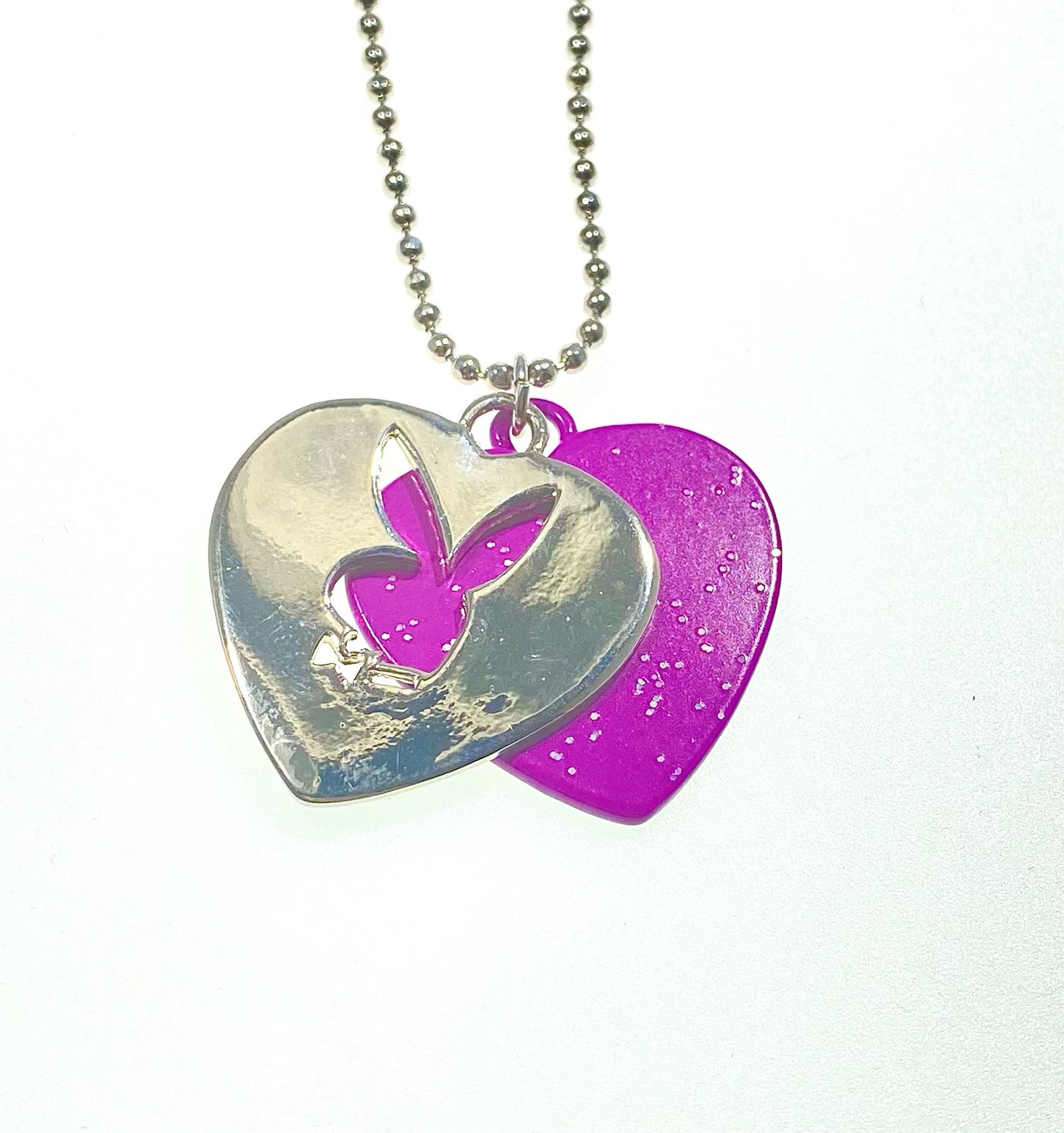 Playboy Heart Dog Tag Necklace 18"