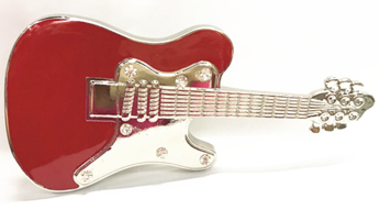 Belt Buckle Red Guitar